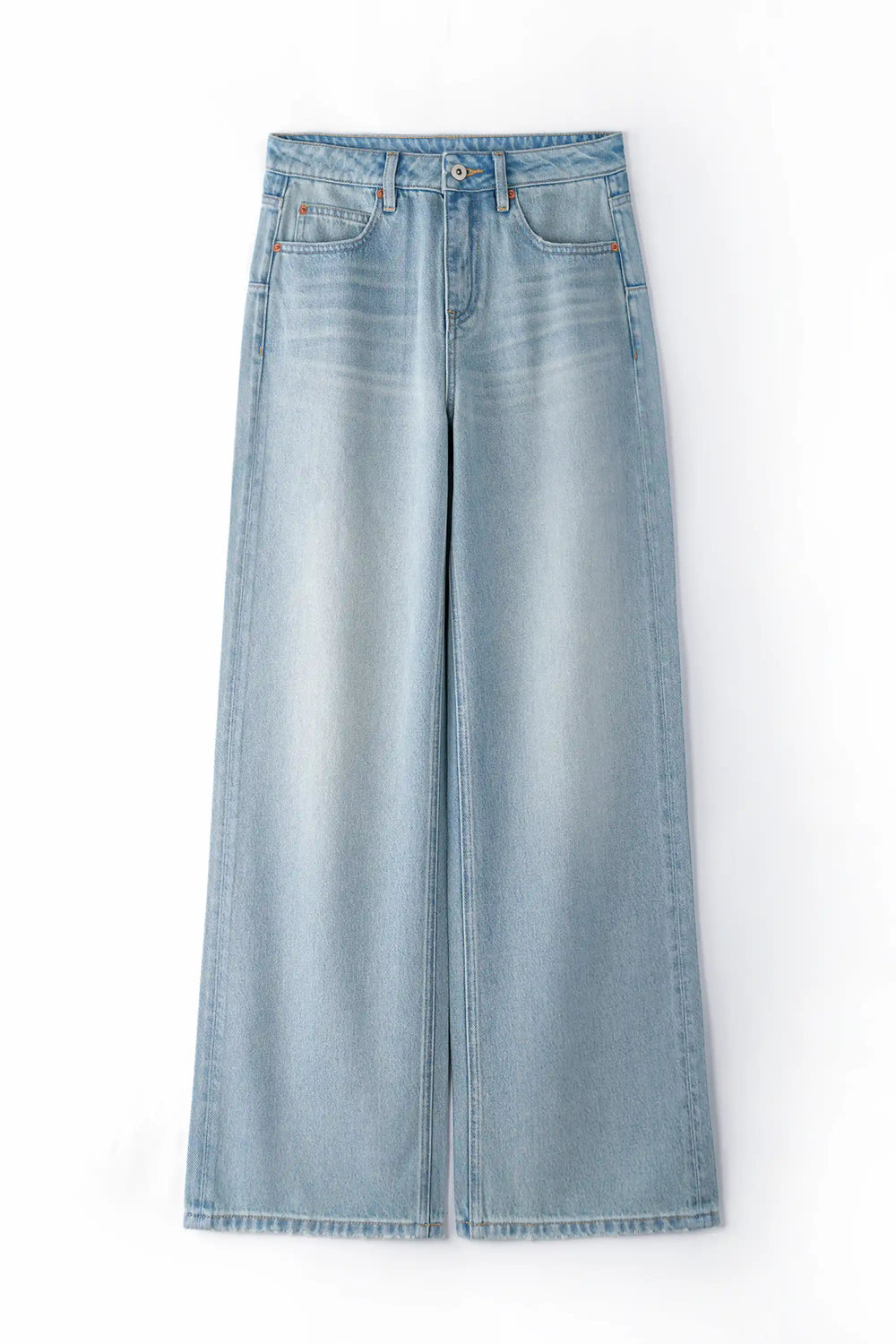 Wide-Leg Fluid Denim – Air Blue