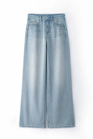 Wide-Leg Fluid Denim – Air Blue