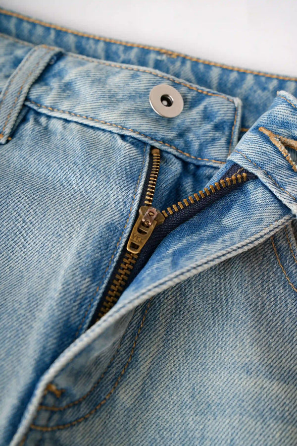 Wide-Leg Fluid Denim – Air Blue