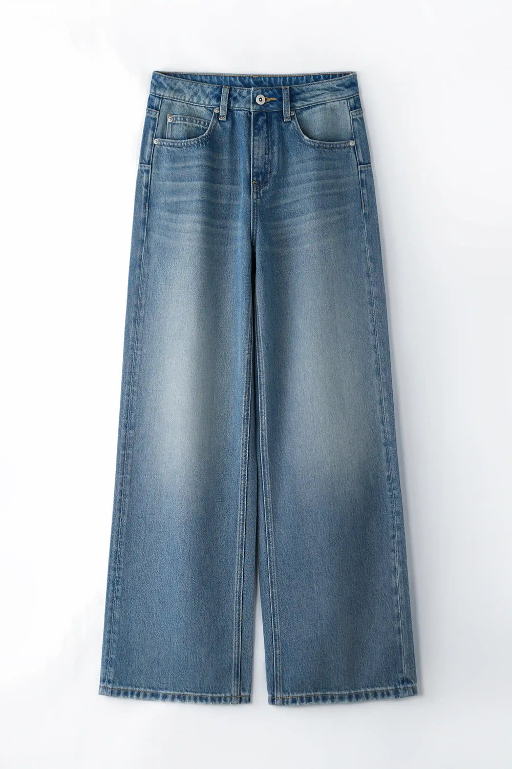 Wide-Leg Fluid Denim – Soft Indigo
