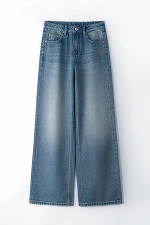 Wide-Leg Fluid Denim – Soft Indigo