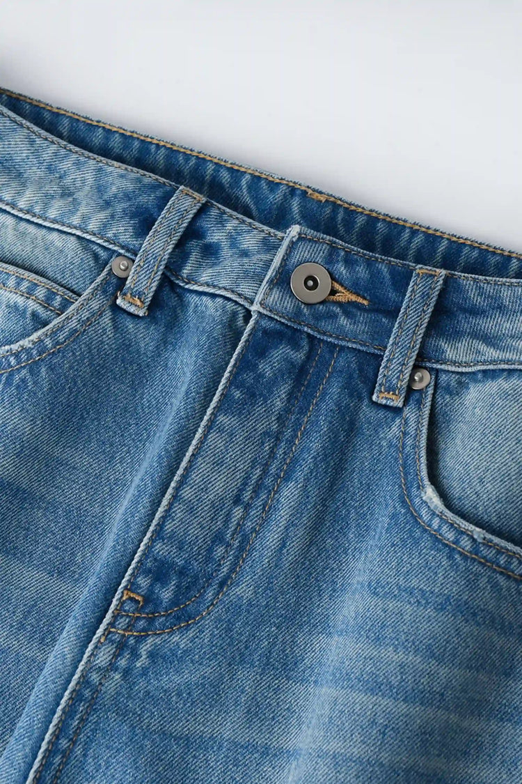 Wide-Leg Fluid Denim – Soft Indigo
