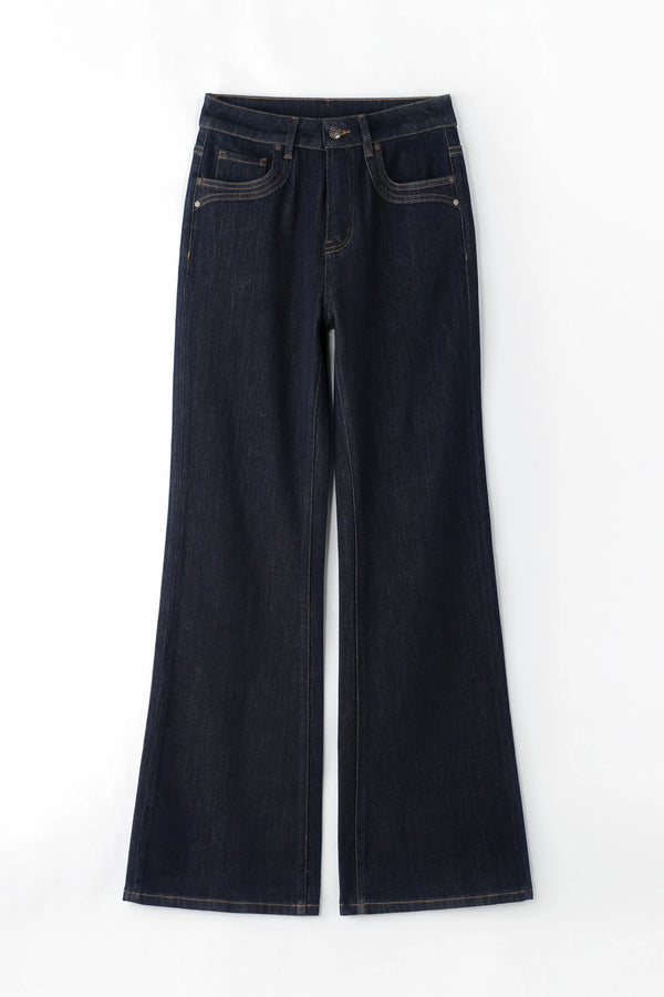 Straight Flare Denim – Deep Indigo