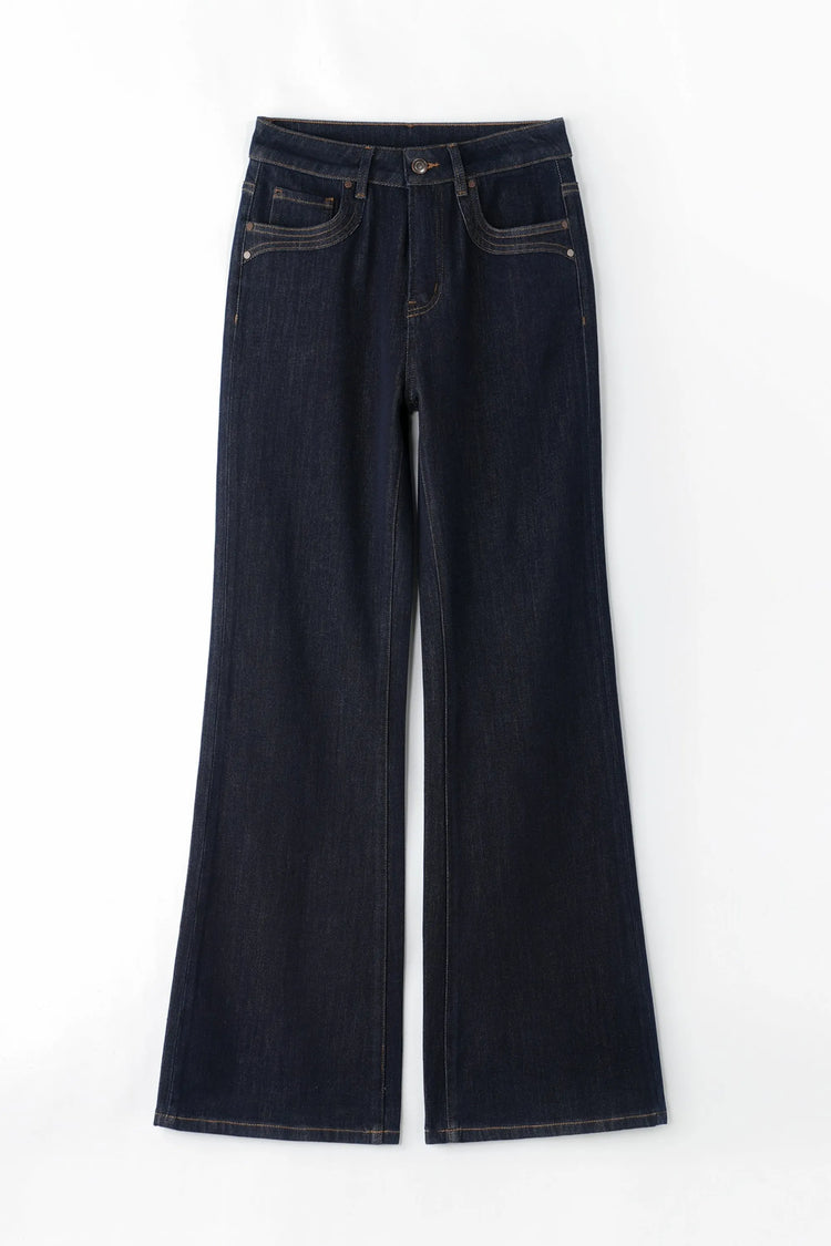 Straight Flare Denim – Deep Indigo