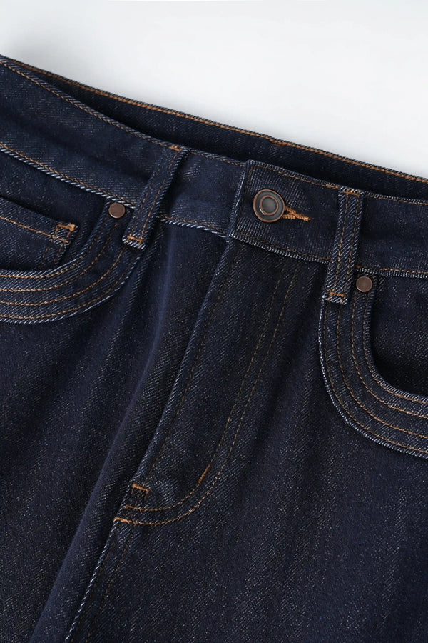 Straight Flare Denim – Deep Indigo