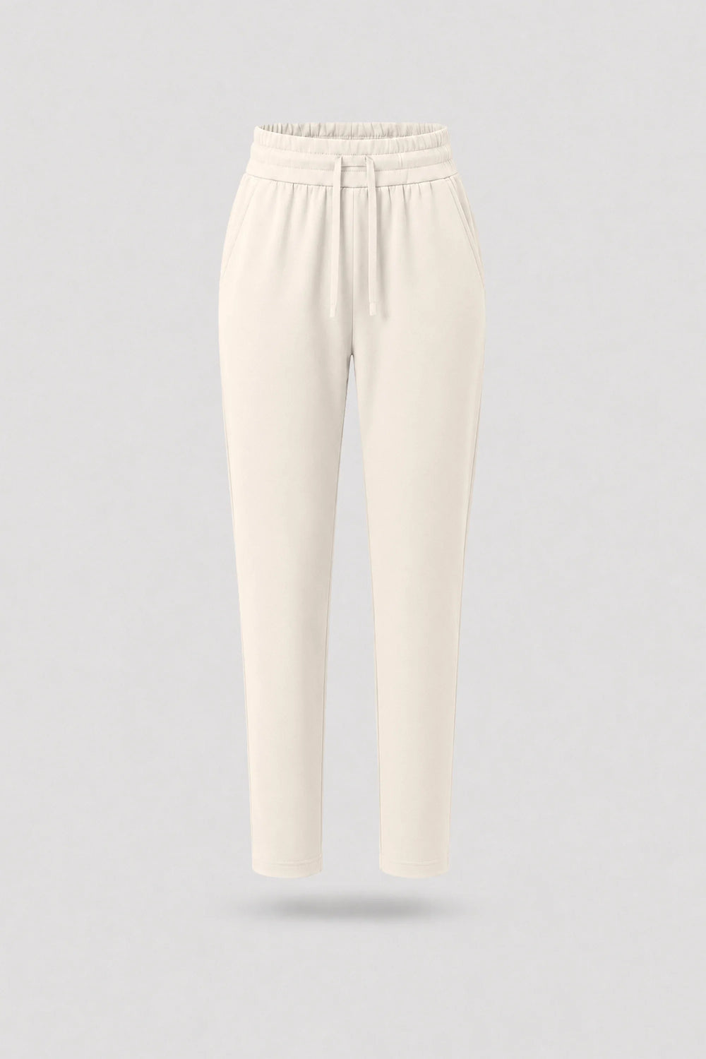 Drawstring Straight-Leg Pants - Soft Ivory