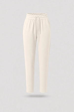 Drawstring Straight-Leg Pants - Soft Ivory