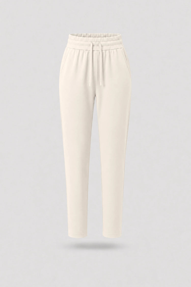 Drawstring Straight-Leg Pants - Soft Ivory