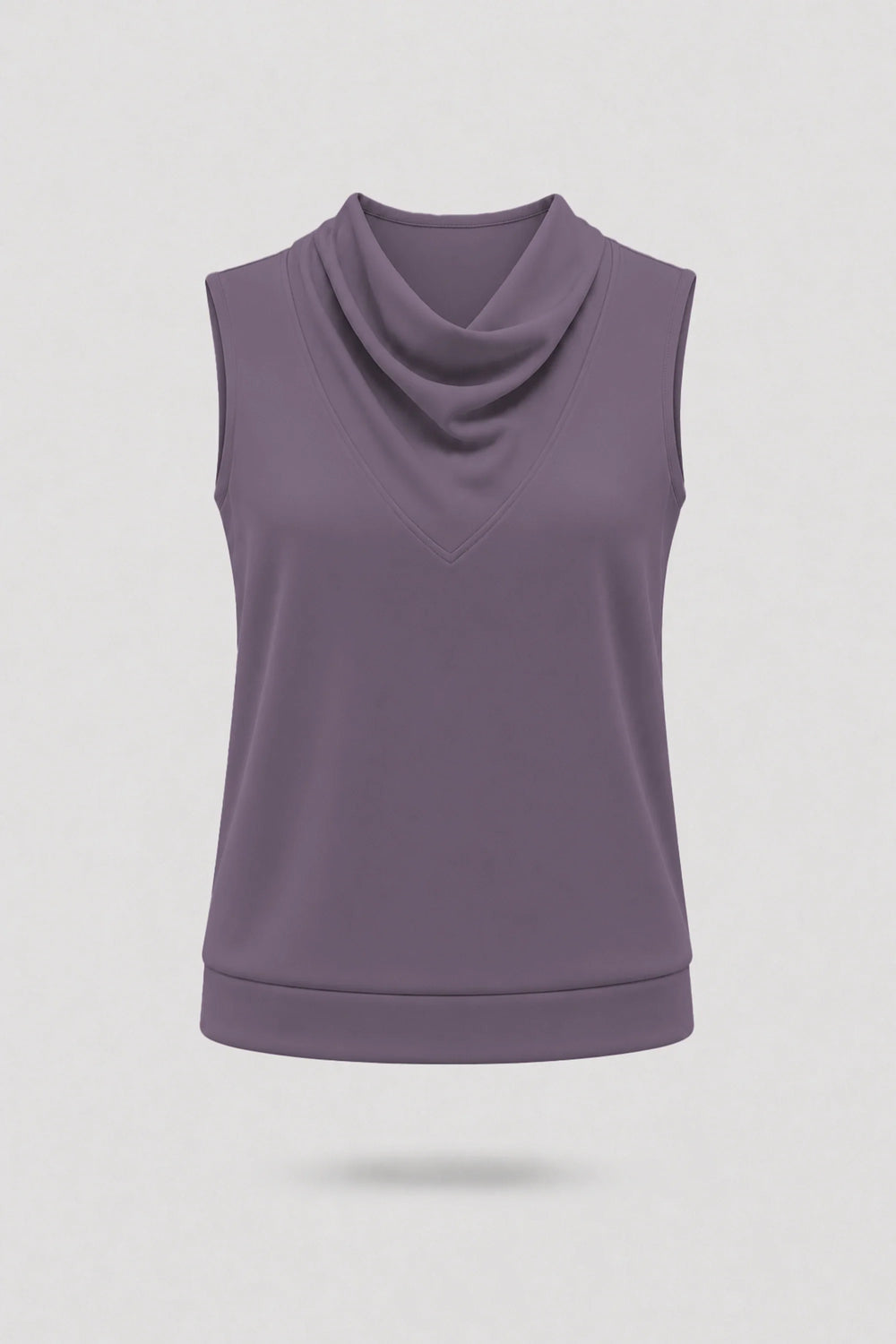 Cowl Neck Sleeveless Top - Dusty Mauve