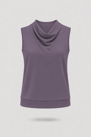 Cowl Neck Sleeveless Top - Dusty Mauve