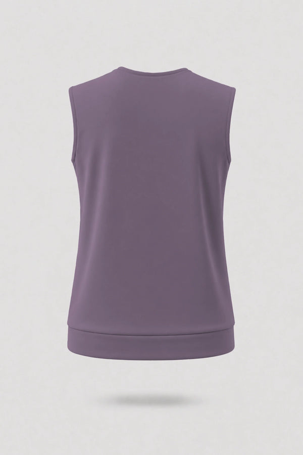 Cowl Neck Sleeveless Top - Dusty Mauve