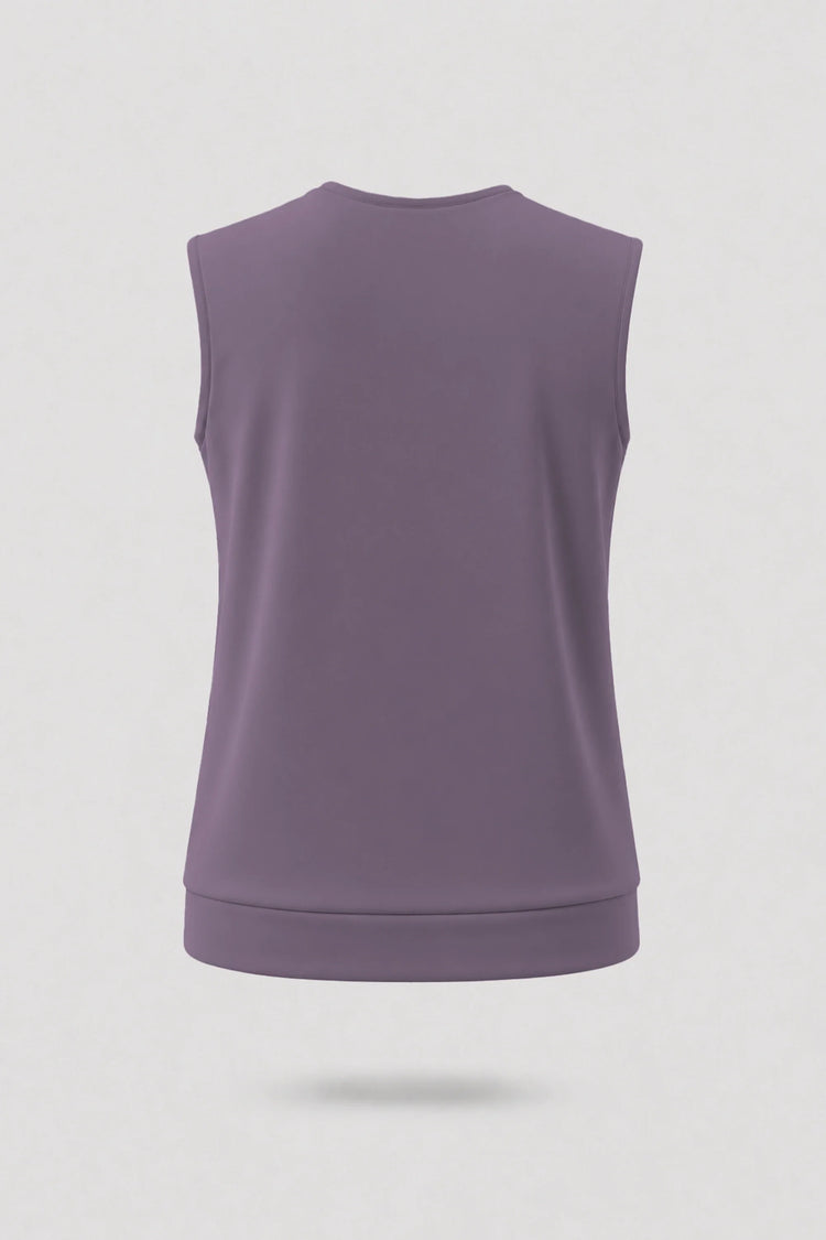 Cowl Neck Sleeveless Top - Dusty Mauve