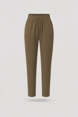 Drawstring Straight-Leg Pants - Toffee Brown