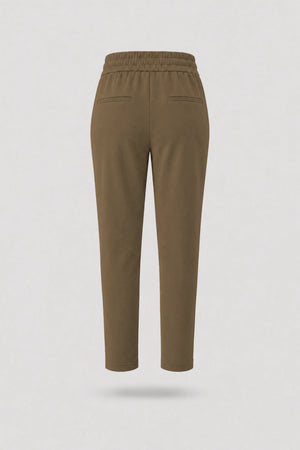 Drawstring Straight-Leg Pants - Toffee Brown