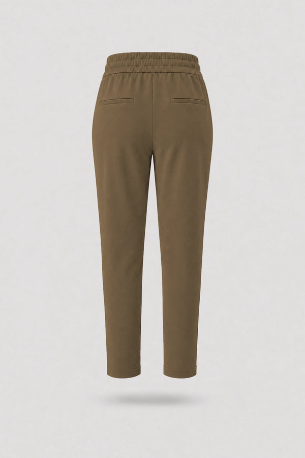 Drawstring Straight-Leg Pants - Toffee Brown
