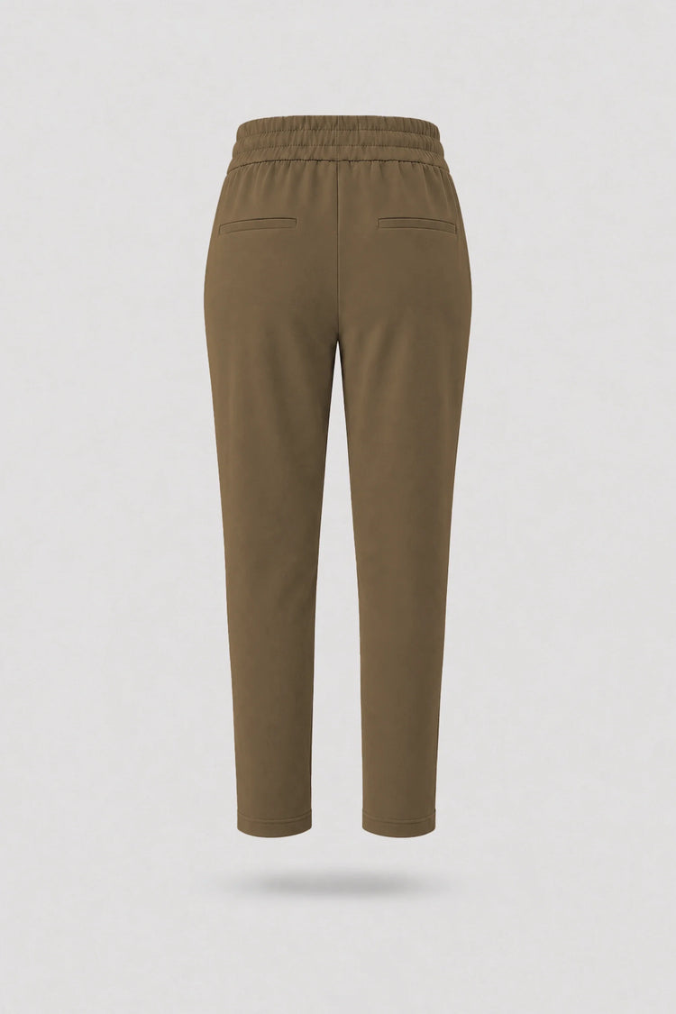 Drawstring Straight-Leg Pants - Toffee Brown