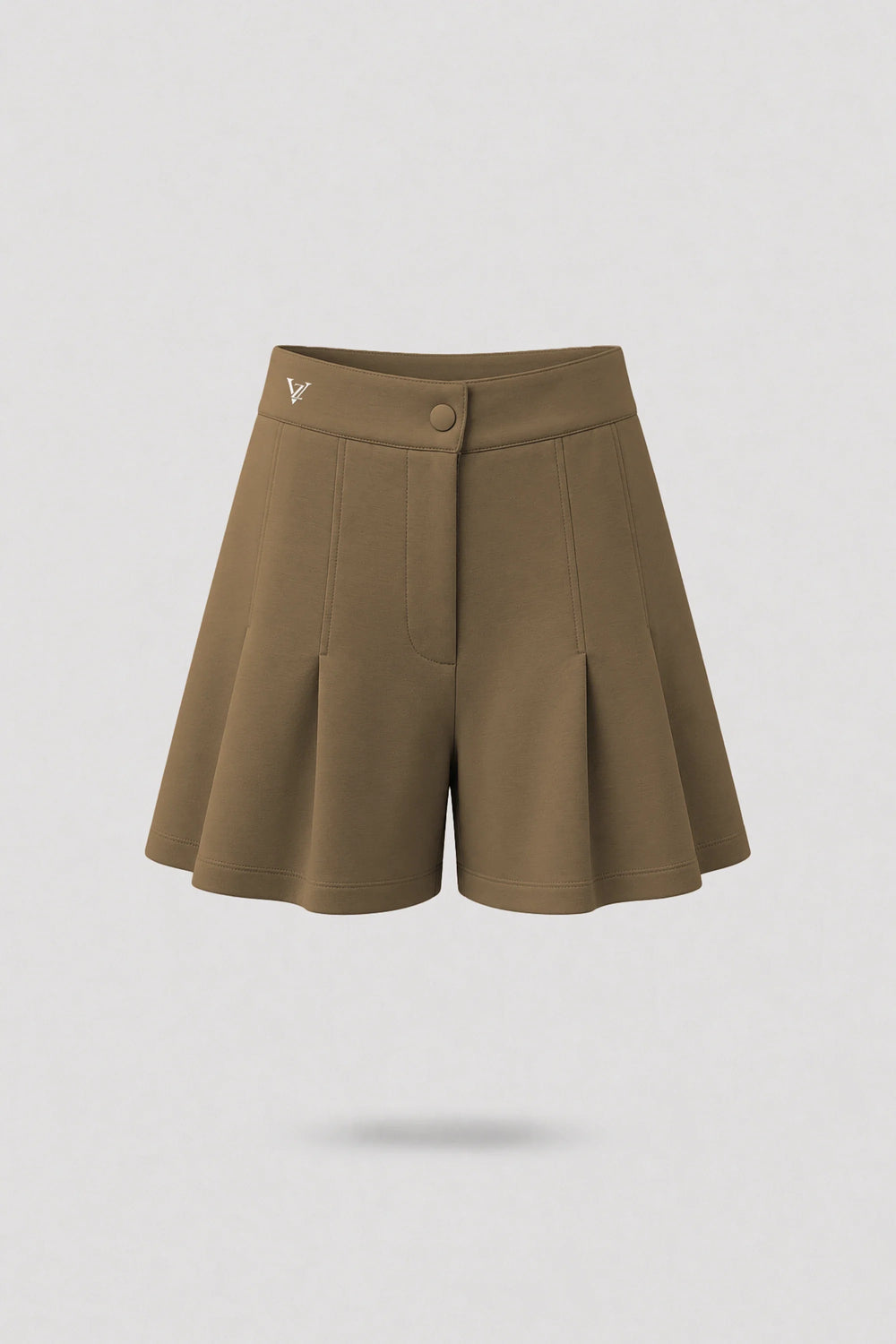 Pleated Tailored Shorts - Toffee Brown