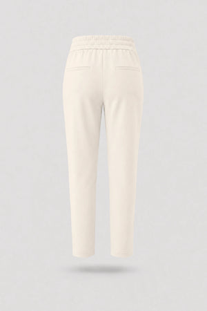 Drawstring Straight-Leg Pants - Soft Ivory
