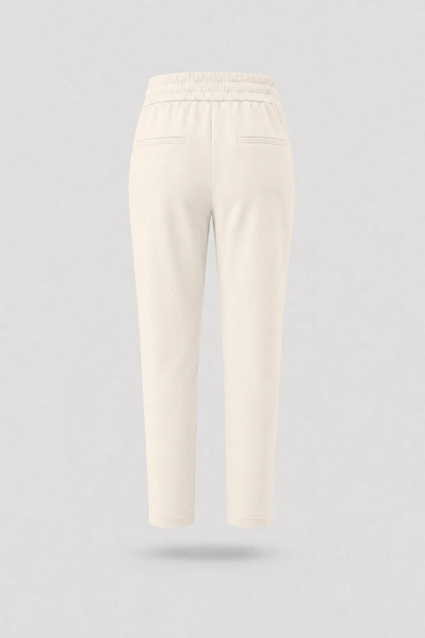 Drawstring Straight-Leg Pants - Soft Ivory
