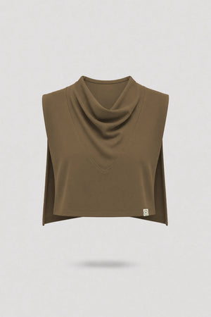 Cowl Neck Layering Top - Toffee Brown