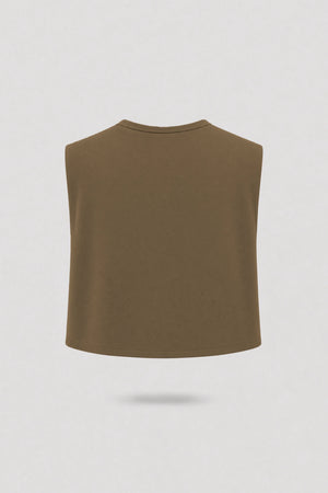Cowl Neck Layering Top - Toffee Brown