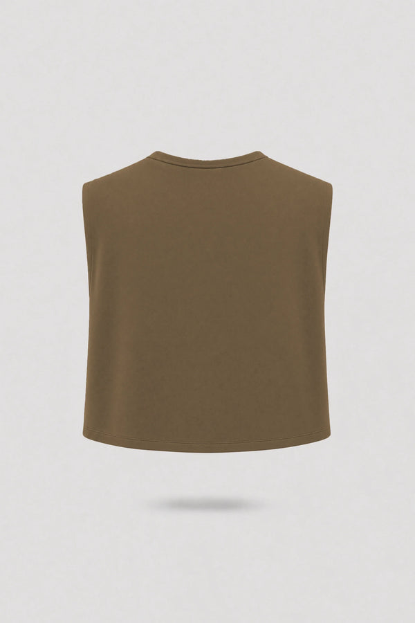 Cowl Neck Layering Top - Toffee Brown
