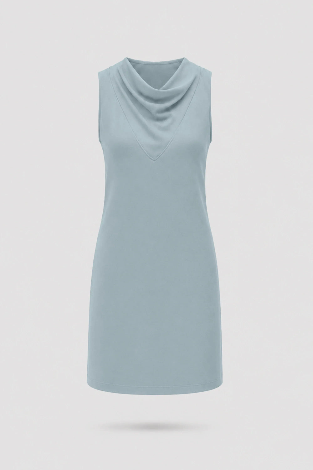 Cowl Neck Sleeveless Dress - Misty Blue