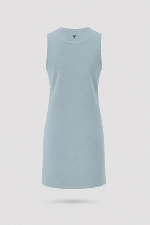Cowl Neck Sleeveless Dress - Misty Blue