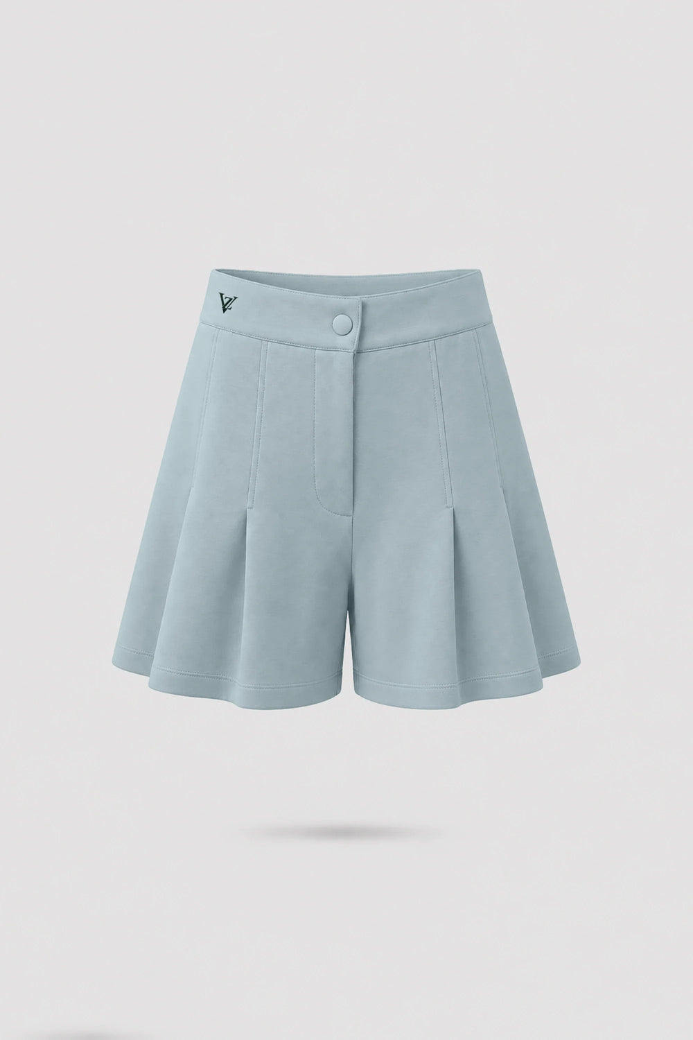 Pleated Tailored Shorts - Misty Blue