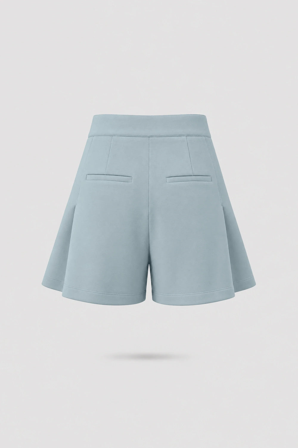 Pleated Tailored Shorts - Misty Blue
