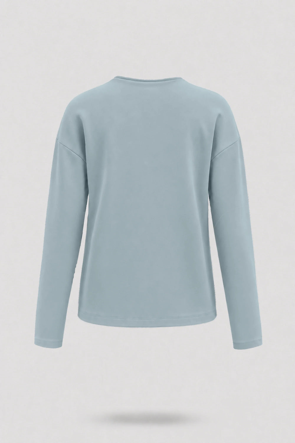 Cowl Neck Long Sleeve Top - Misty Blue