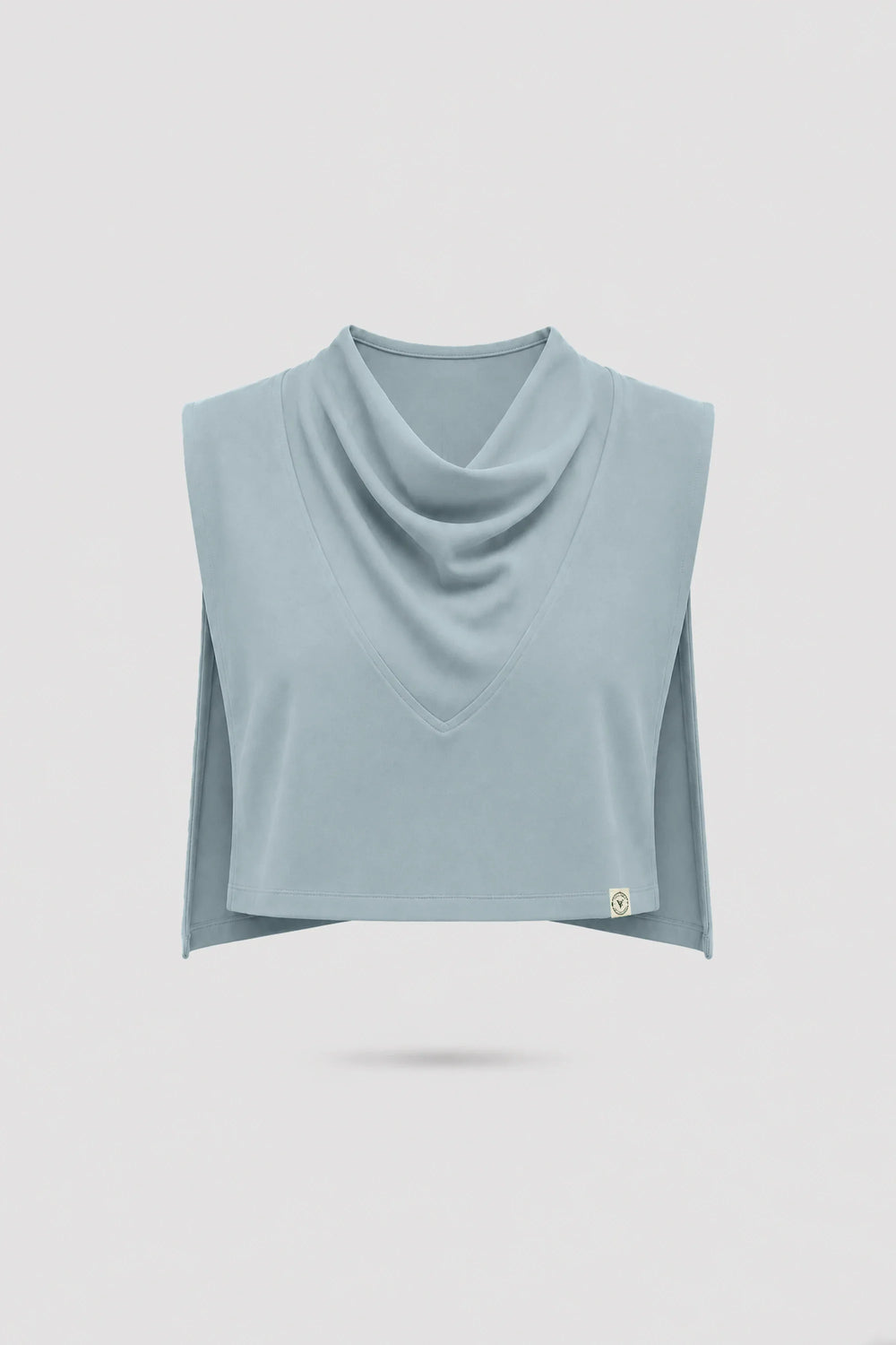 Cowl Neck Layering Top - Misty Blue