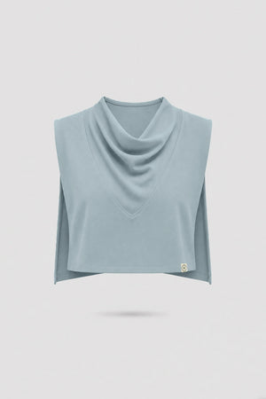 Cowl Neck Layering Top - Misty Blue