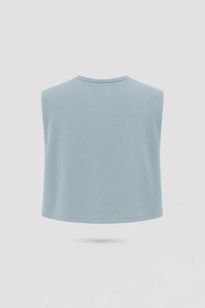 Cowl Neck Layering Top - Misty Blue