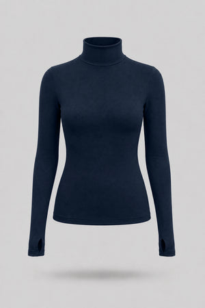 Luxe Stretch Turtleneck - Midnight Navy