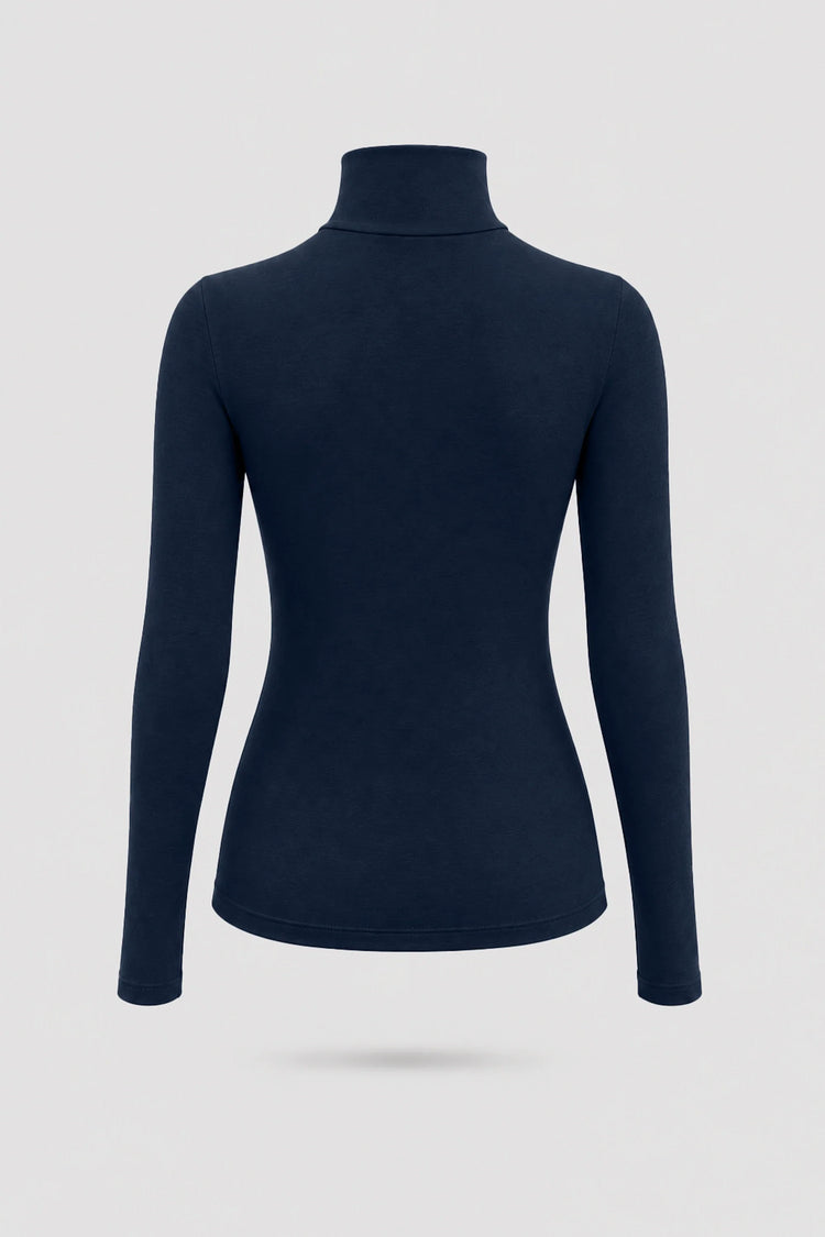 Luxe Stretch Turtleneck - Midnight Navy