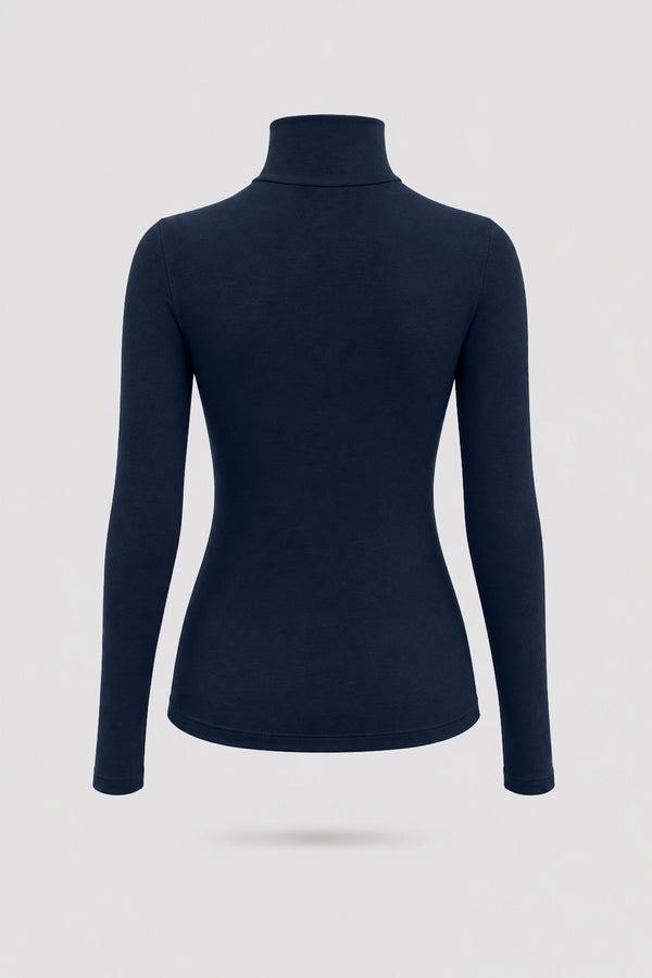 Luxe Stretch Turtleneck - Midnight Navy