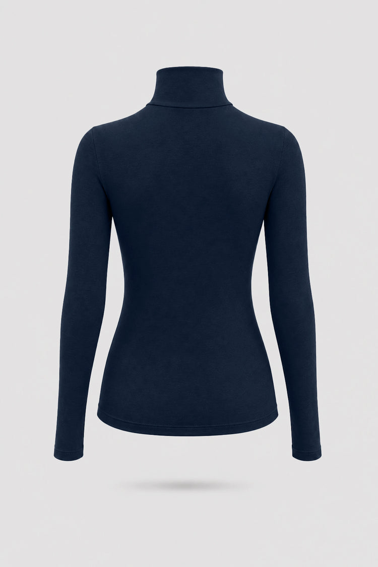 Luxe Stretch Turtleneck - Midnight Navy