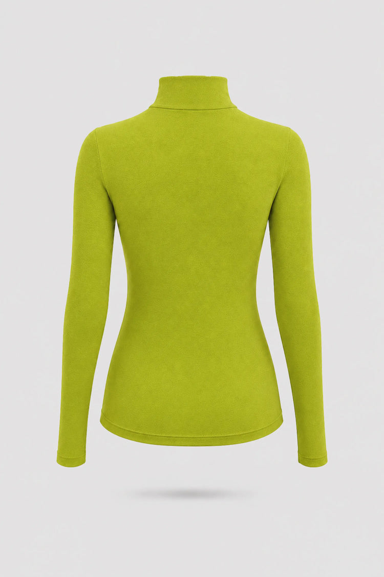 Luxe Stretch Turtleneck - Olive Green