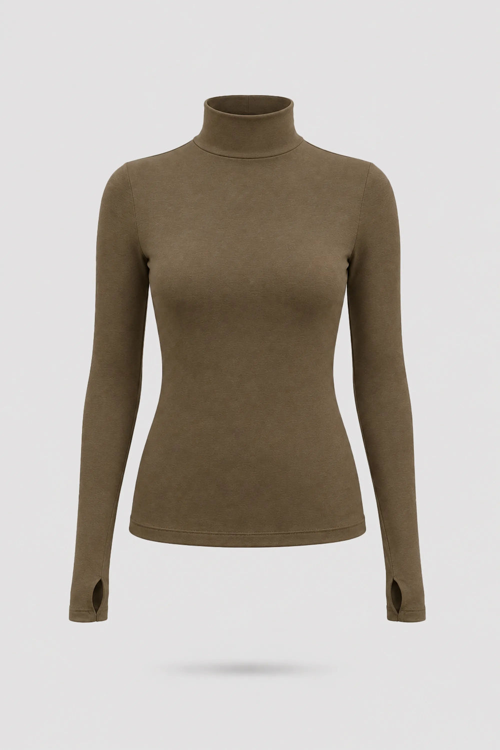 Luxe Stretch Turtleneck - Cocoa Brown