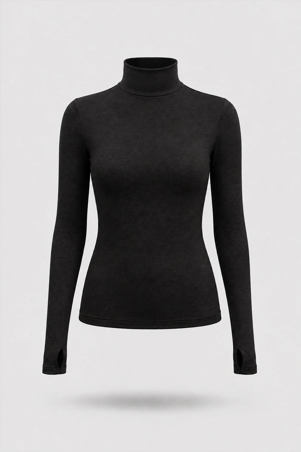 Luxe Stretch Turtleneck - Midnight Black