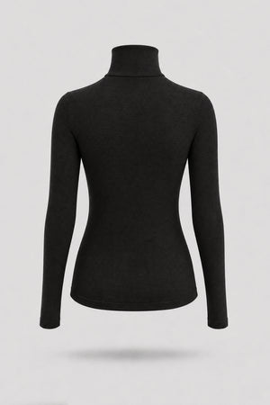 Luxe Stretch Turtleneck - Midnight Black