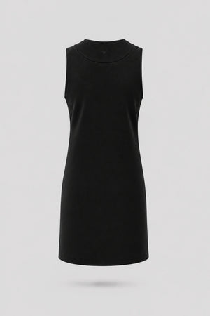 Cowl Neck Sleeveless Dress - Midnight Black
