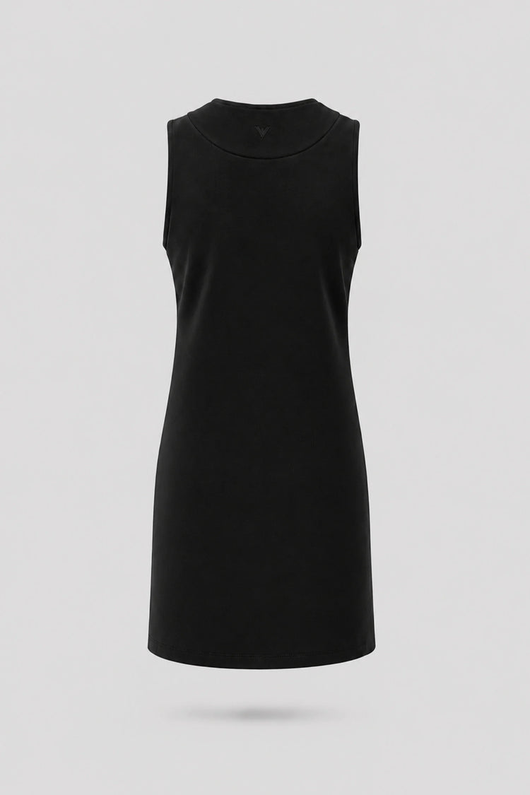 Cowl Neck Sleeveless Dress - Midnight Black