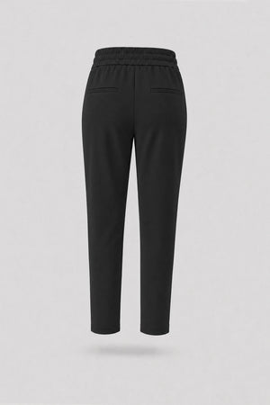 Drawstring Straight-Leg Pants - Midnight Black