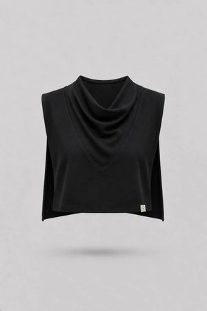 Cowl Neck Layering Top - Midnight Black