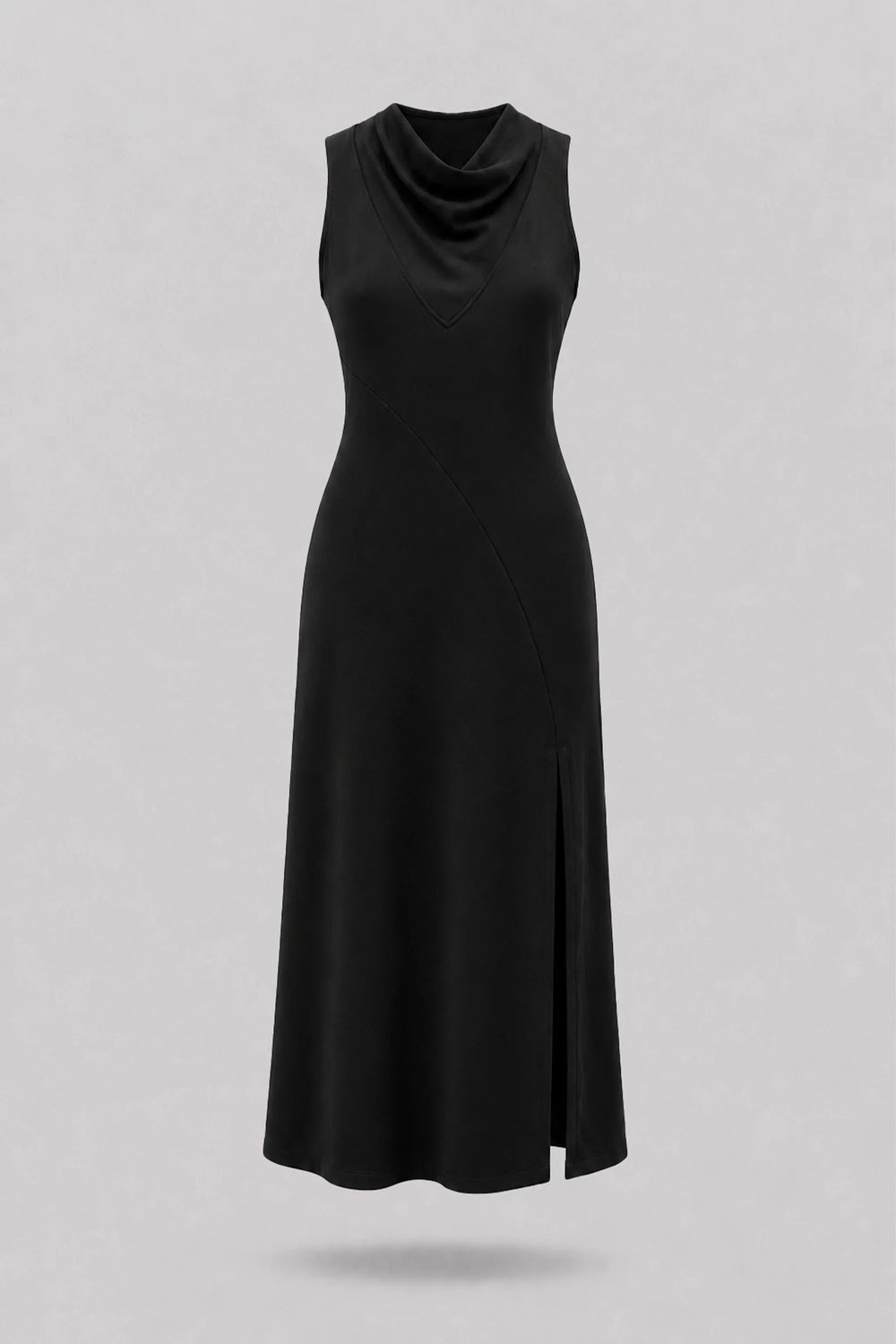 Cowl Neck Maxi Dress - Midnight Black