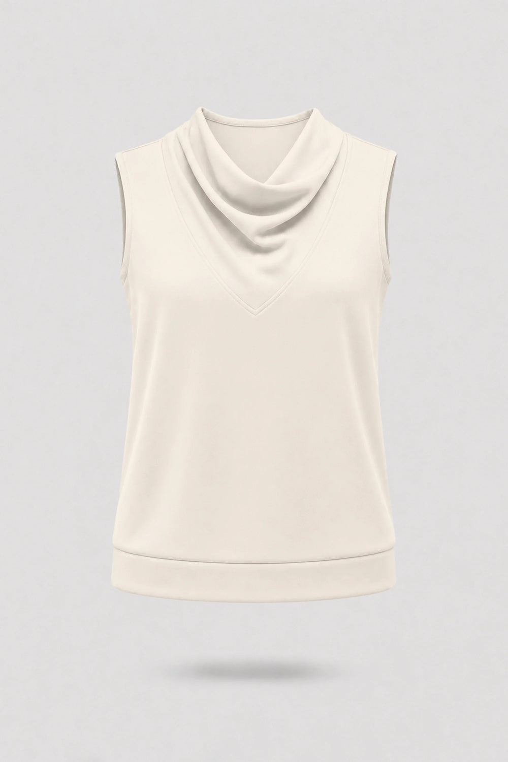 Cowl Neck Sleeveless Top - Soft Ivory