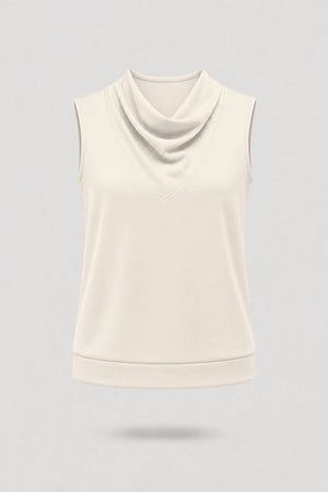 Cowl Neck Sleeveless Top - Soft Ivory