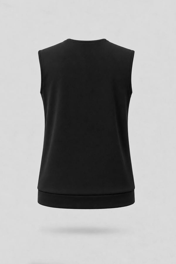 Cowl Neck Sleeveless Top - Midnight Black